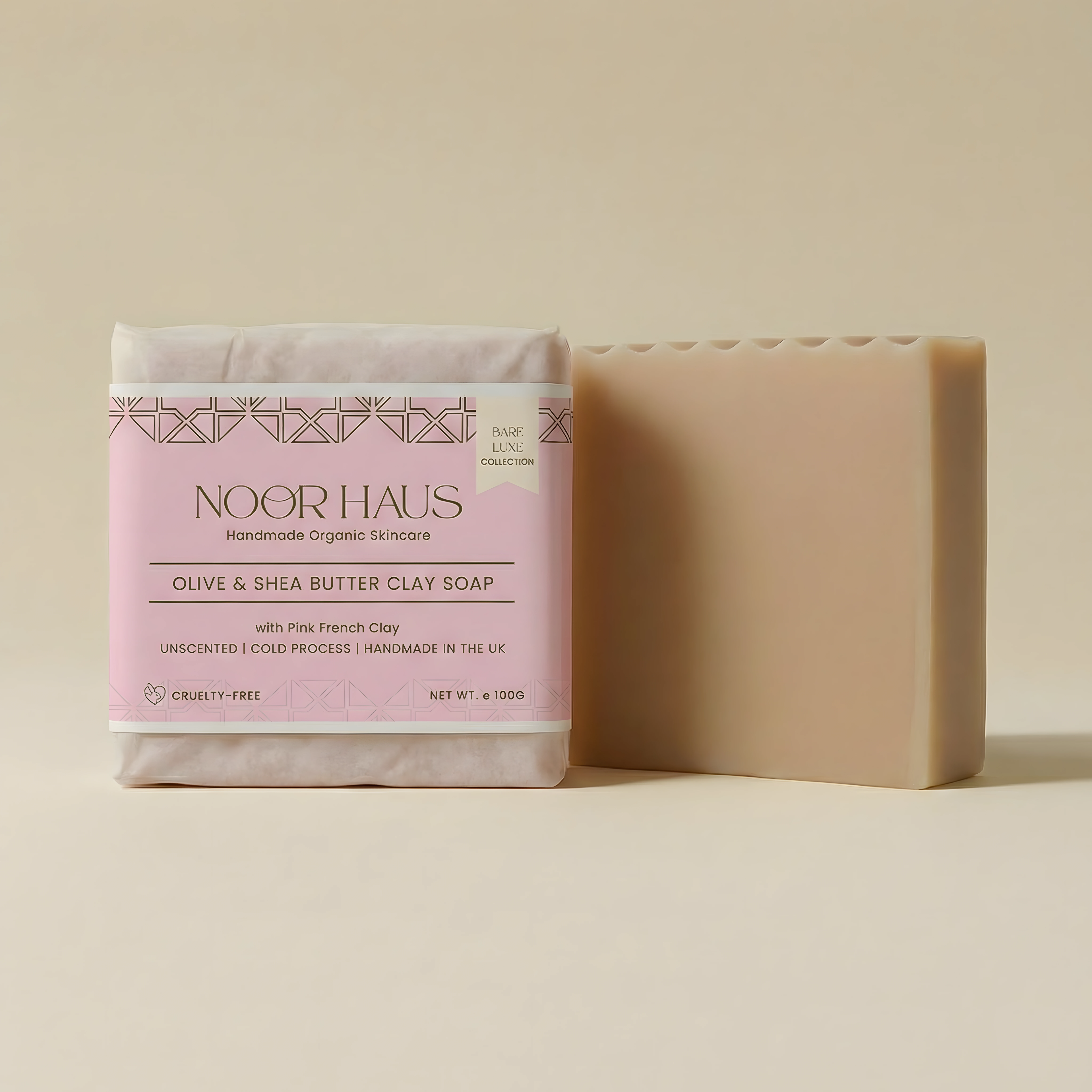 Pink French Clay Soap side view