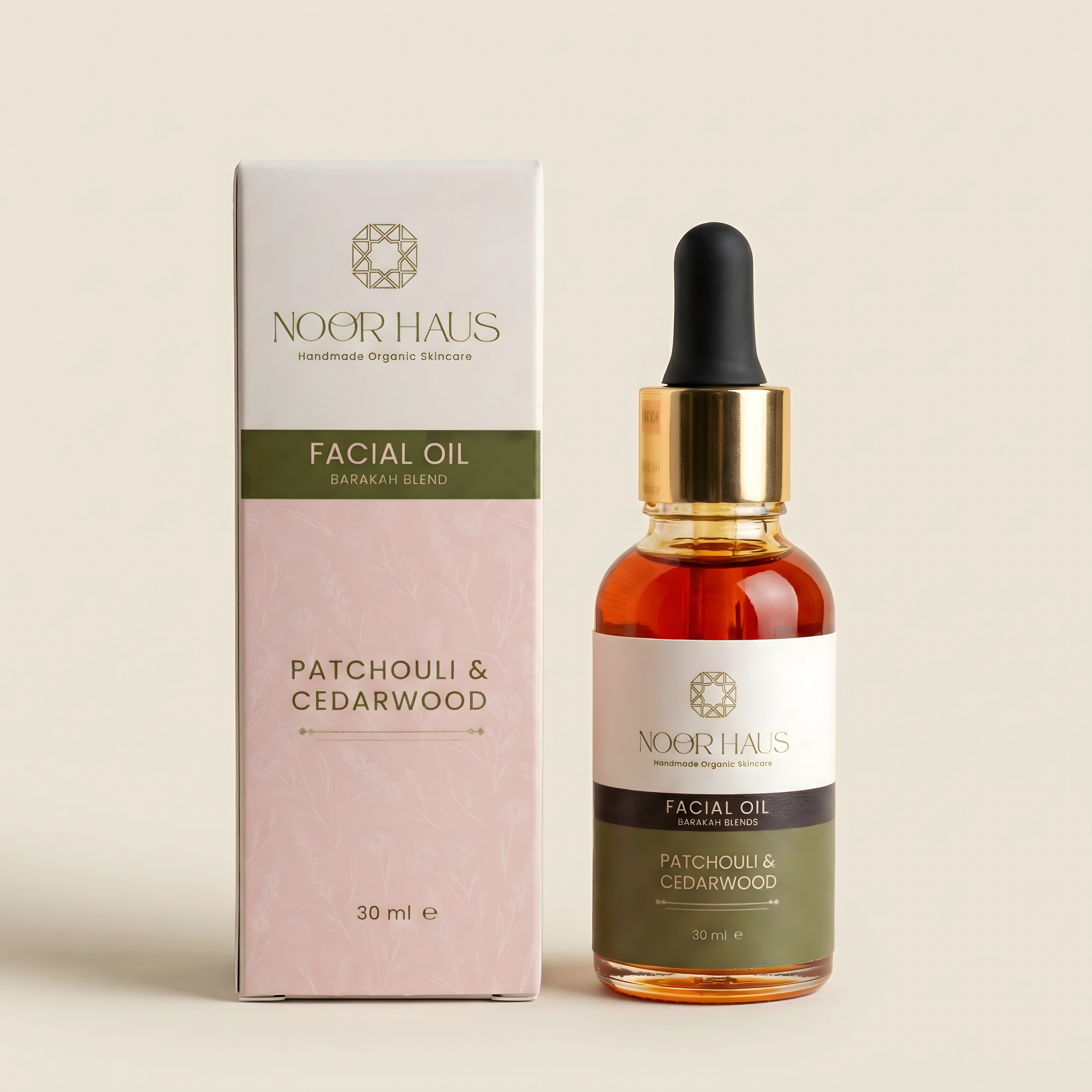Patchouli & Cedarwood Facial Oil side view