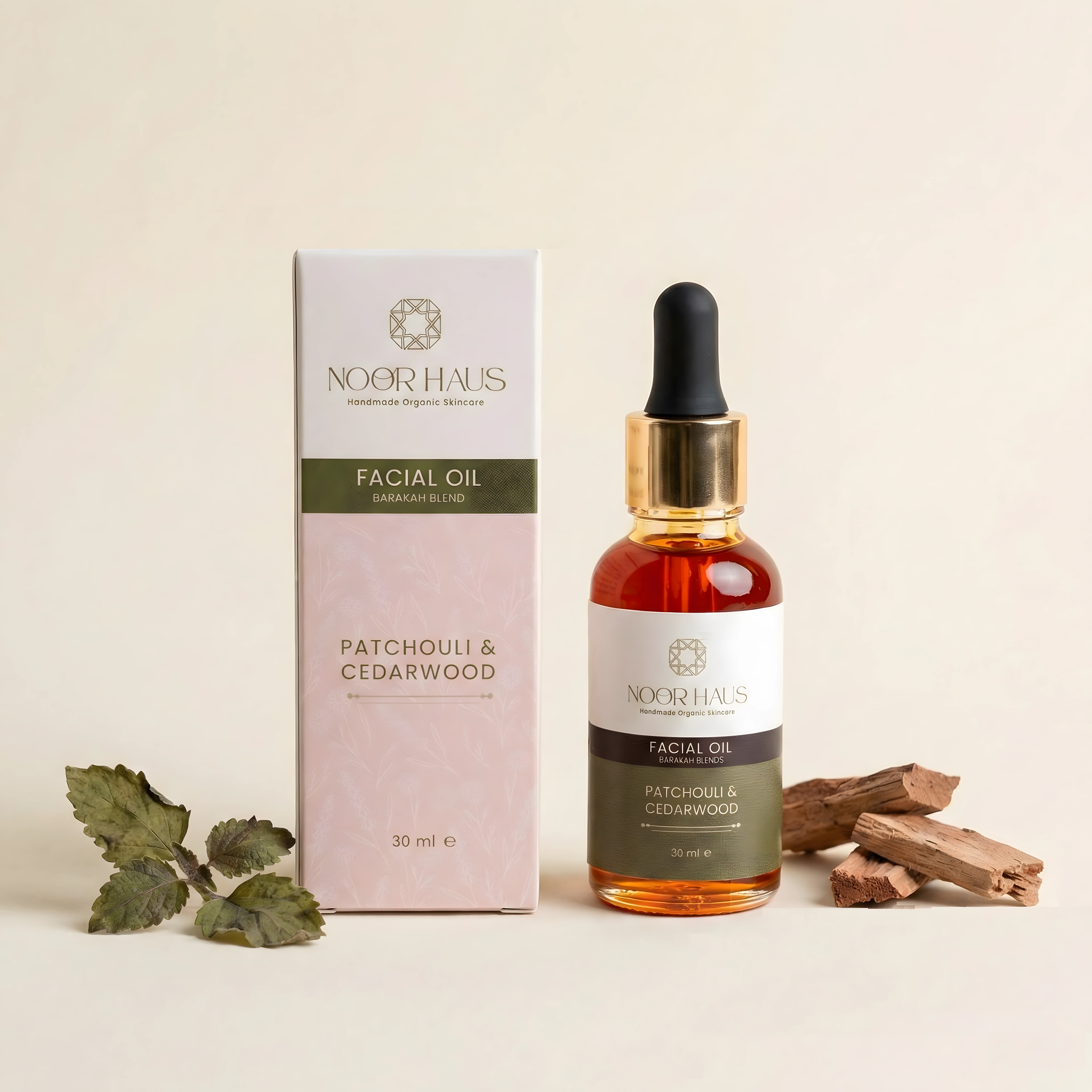 Patchouli & Cedarwood Facial Oil ingredients