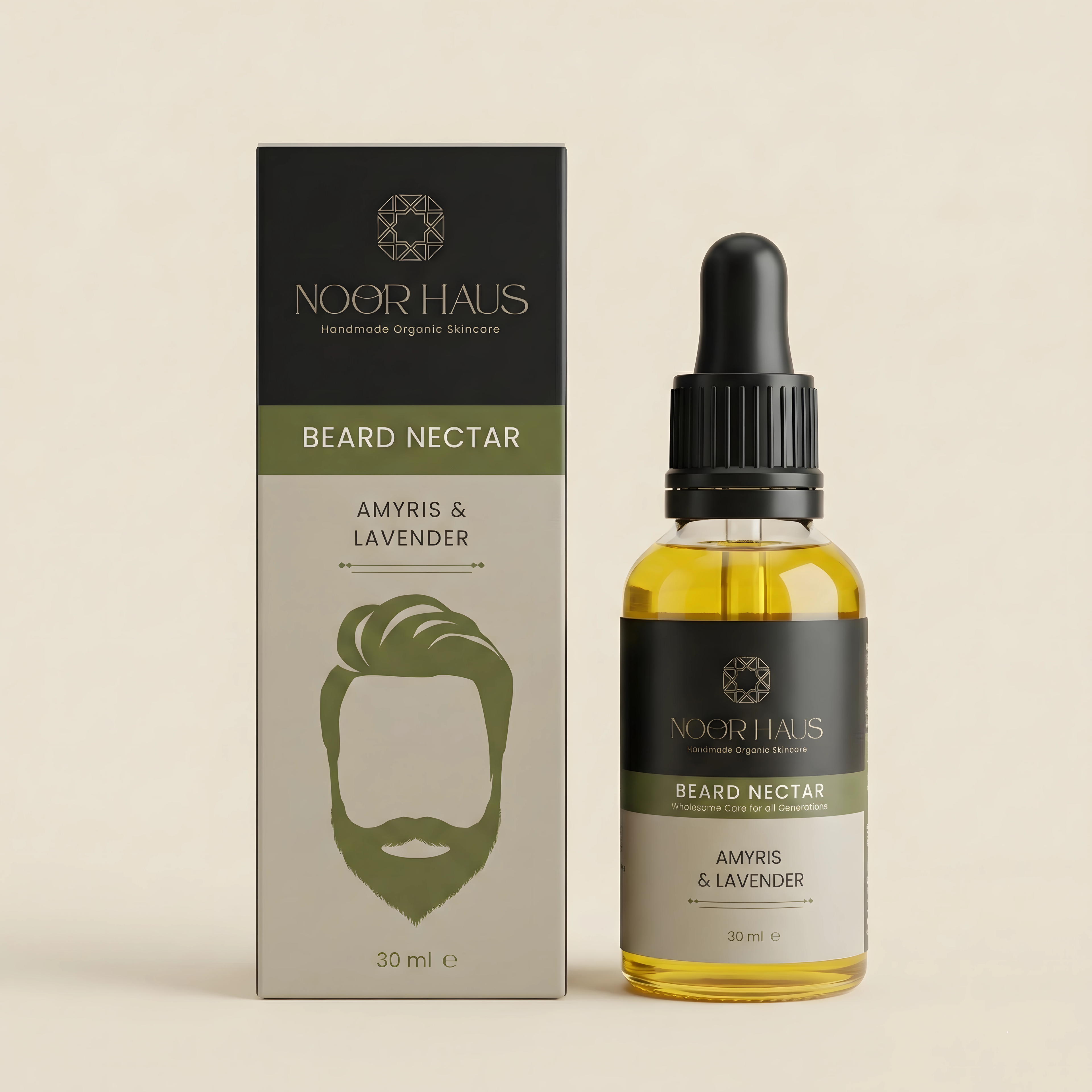 Amyris & Lavender Beard Oil side view