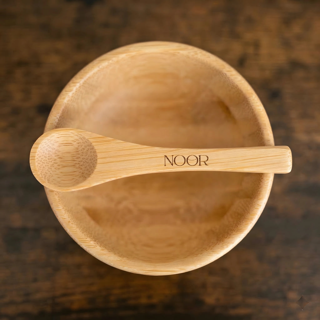 Noor Haus Mini Facial Mask Bamboo Bowl Set