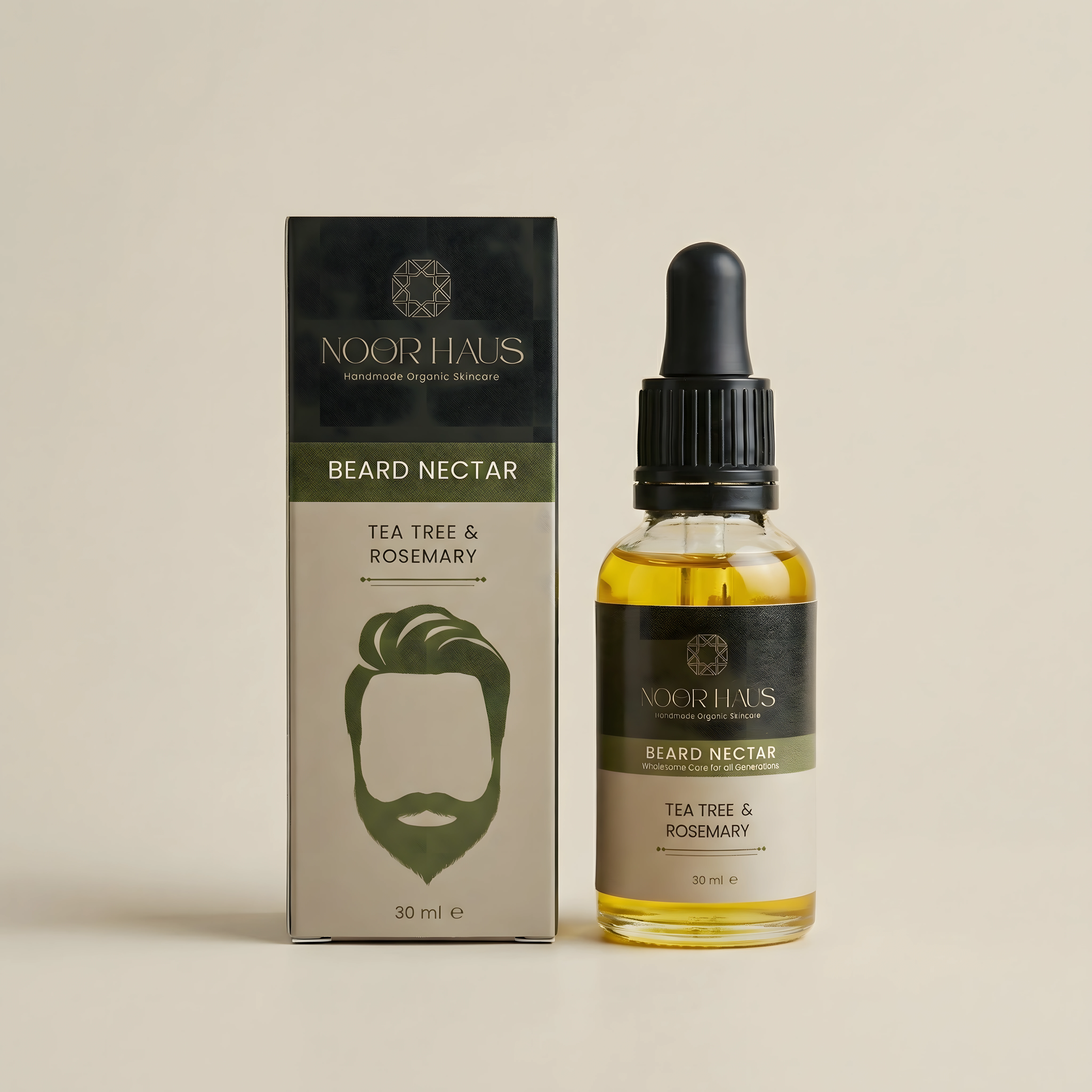 Tea Tree & Rosemary Beard Oil side view